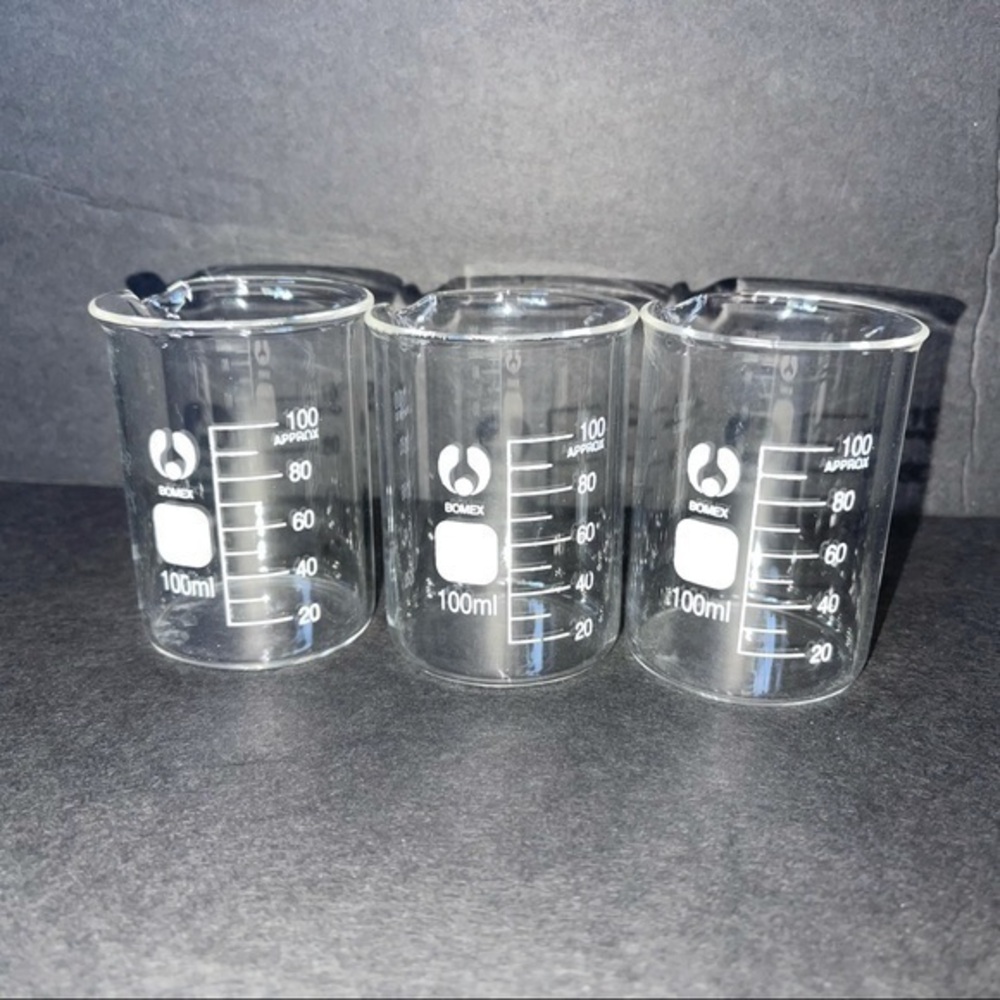 Bomex Glass Beaker Set 100ml Set of 3